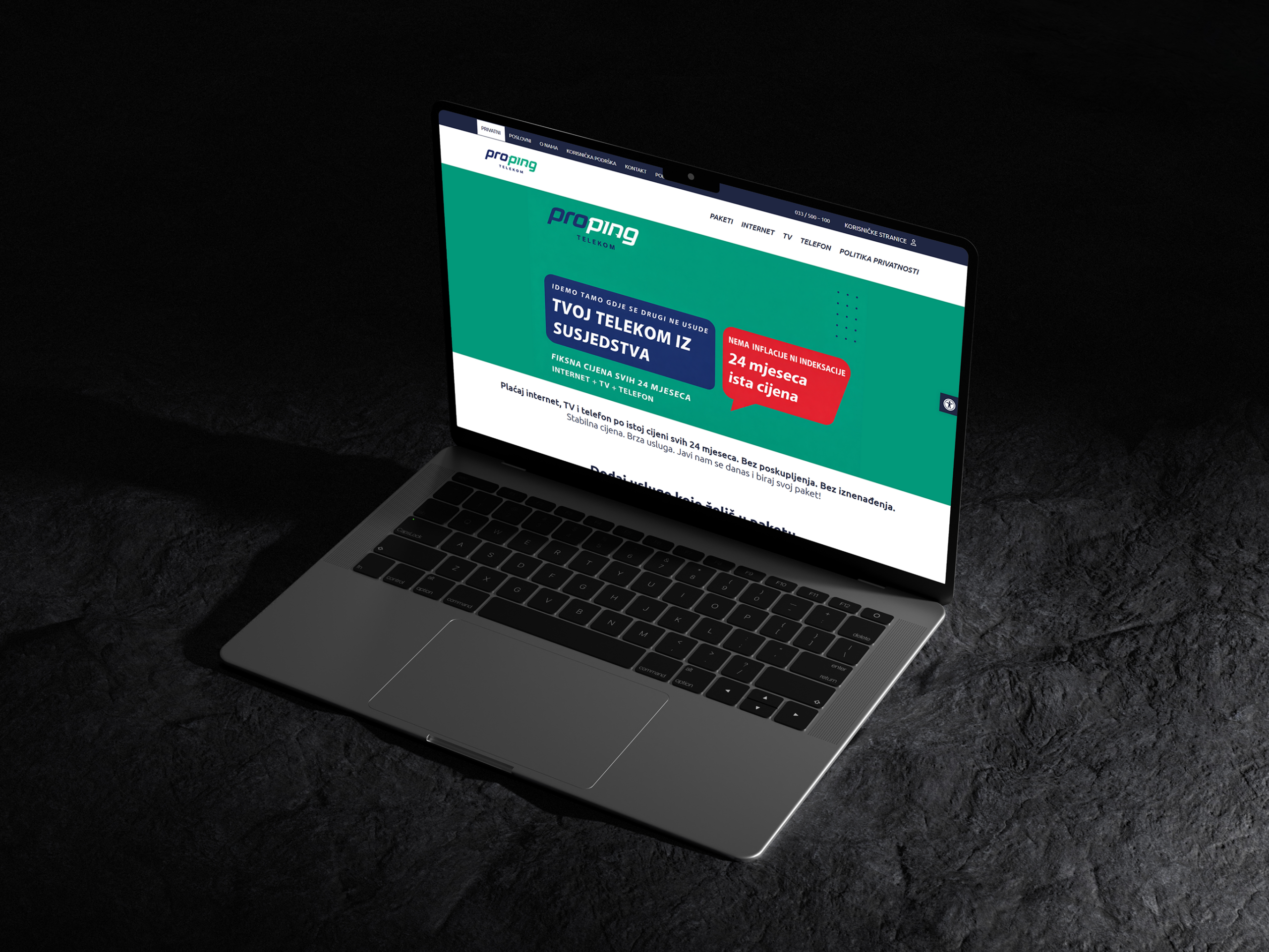 Izrada web stranice za PRO-PING Telekom – custom sustav za odabir paketa i provjeru dostupnosti usluge