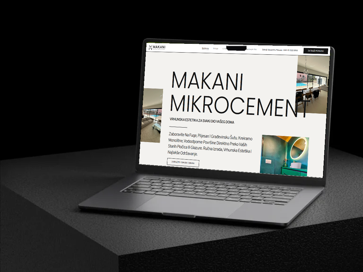 Brand web sa snažnim vizualima — Makani